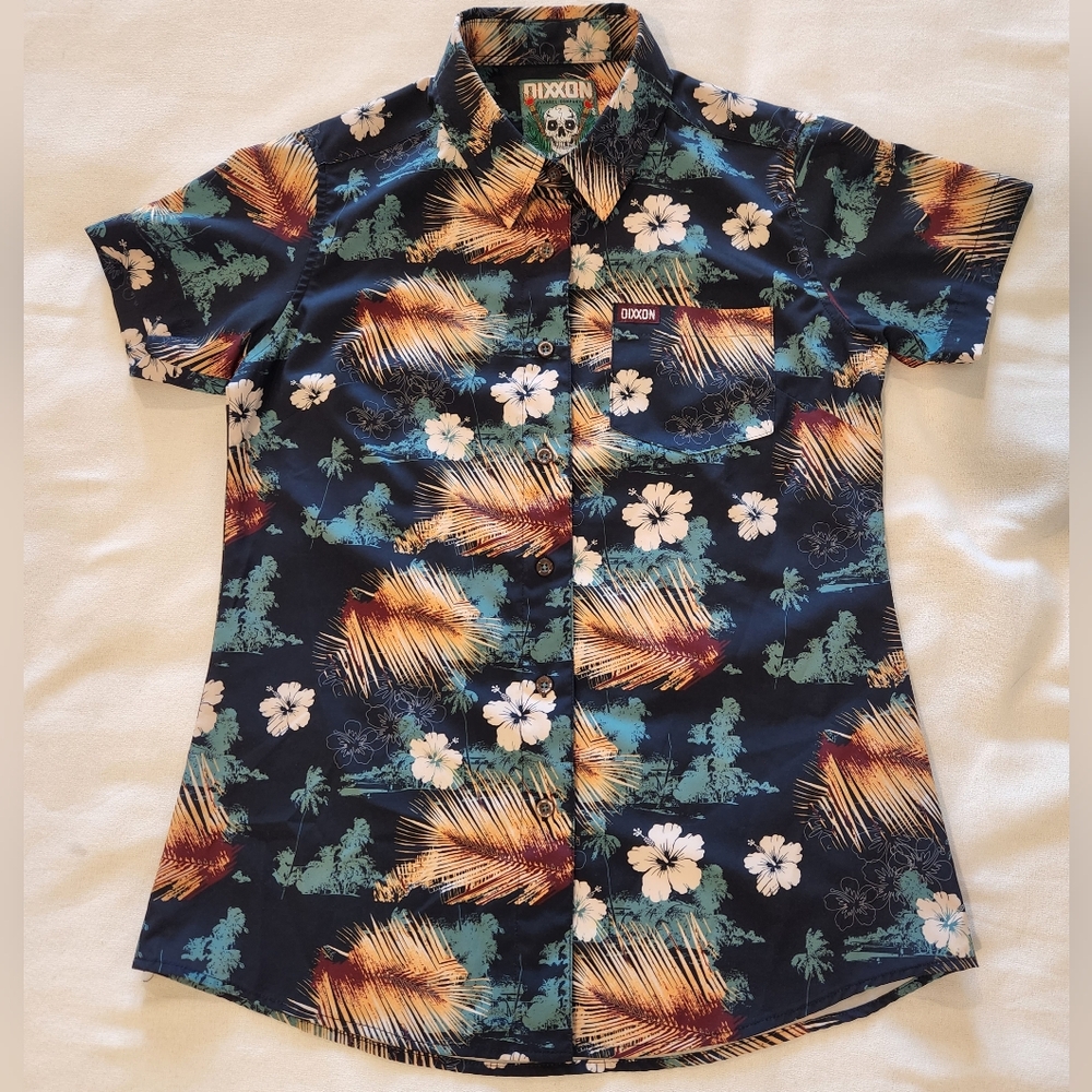 Dixxon Kaanapali Small Tropical Hawaiian Print Button Down Shirt